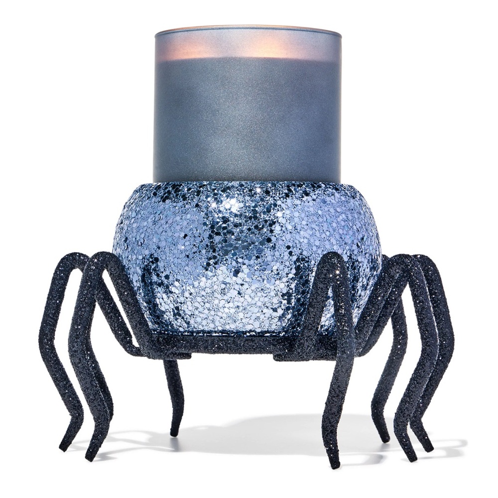 Bath & Body Works Blue Glitter Spider Candle Holder